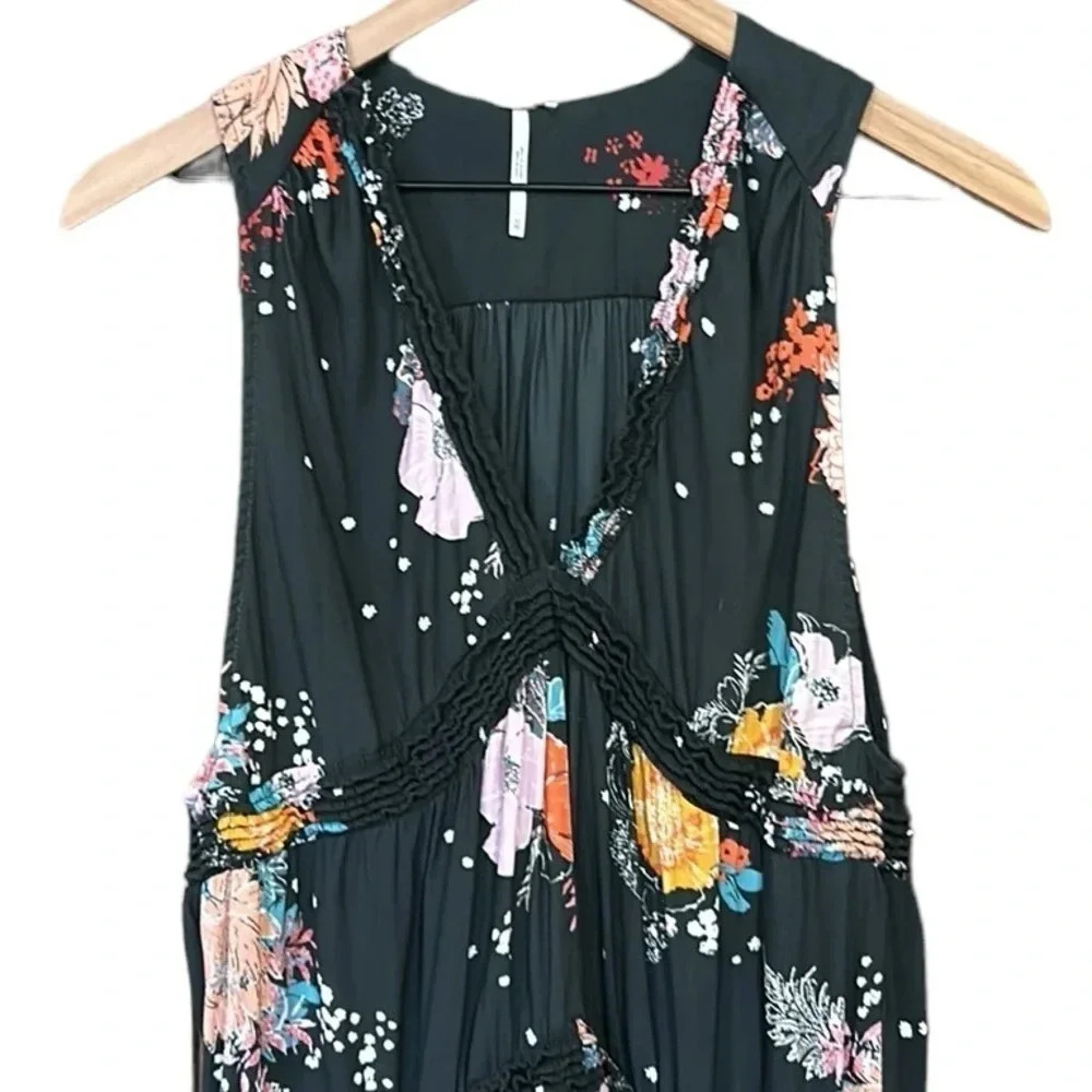 Free People Haze Floral V-Neck Tiered Tunic Top Size XS - Picture 7 of 9